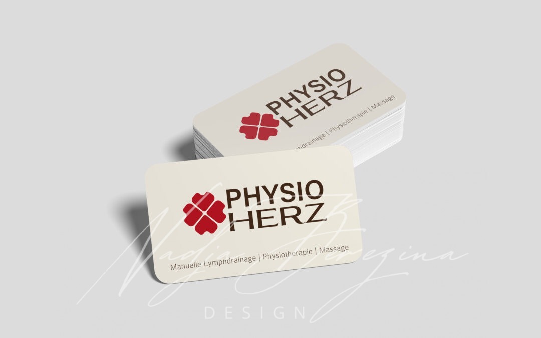 Die Visitenkarten des Physiotherapeuten „Physio Herz“